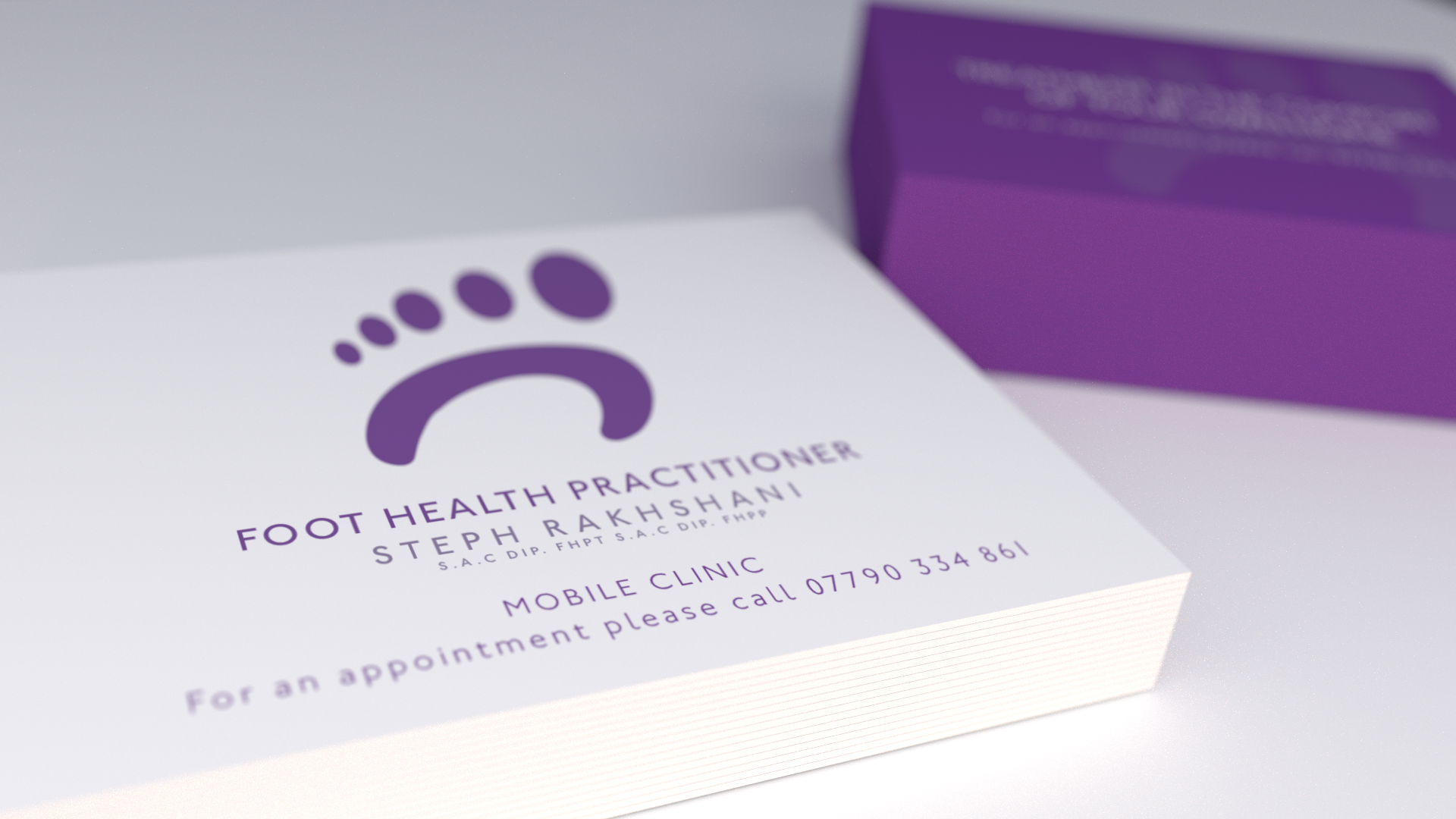 Branding for a Foot Health Practitioner in Bude, Cornwall This is the
