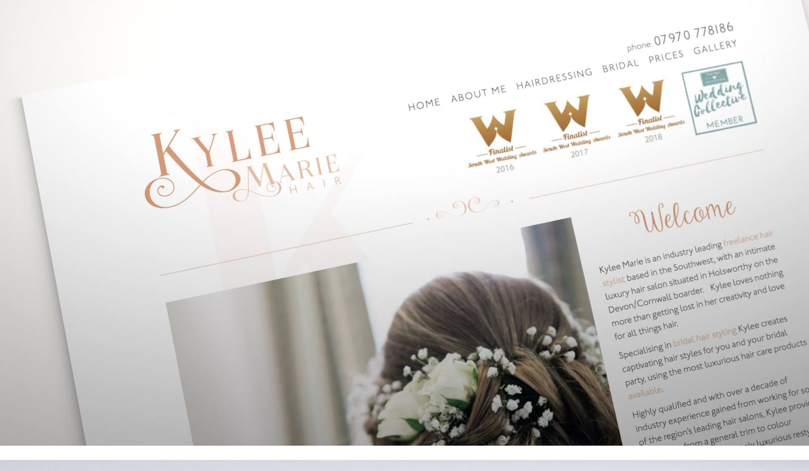 Branding and Website Design for Kylee Marie Hair Salon, part 2 of 3
