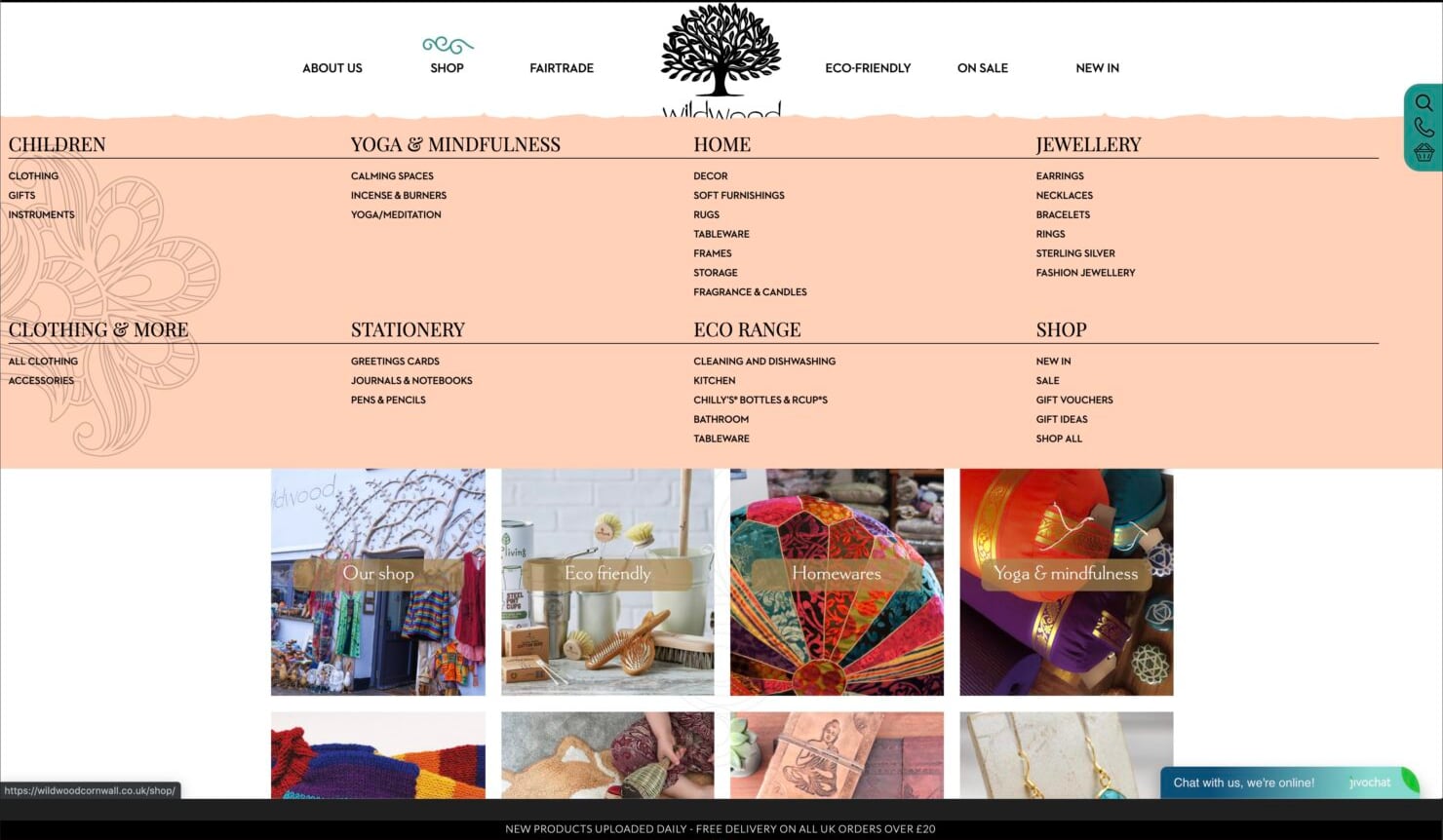 Bespoke Bude Website Design for Wildwood Cornwall, part 2 of 3