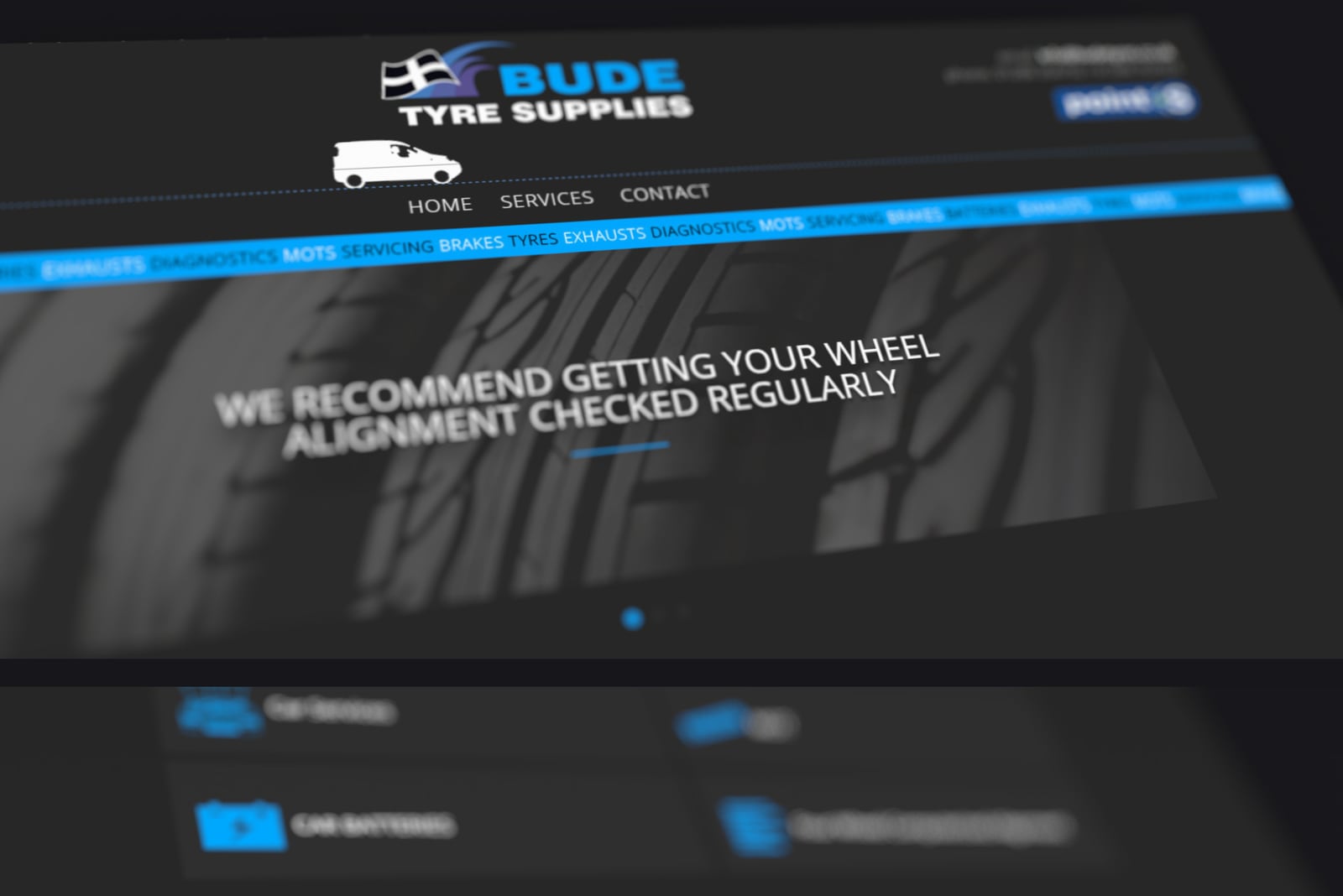 Cornwall Website Design for Bude Tyres, part 1 of 2
