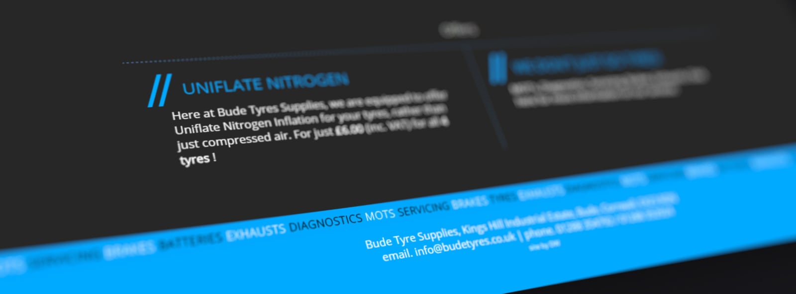 Cornwall Website Design for Bude Tyres, part 2 of 2
