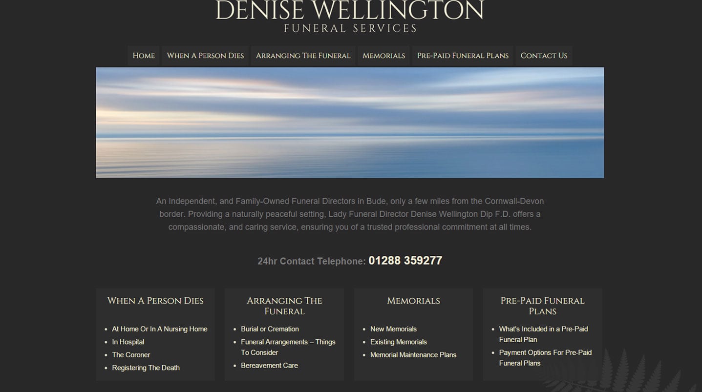 Cornwall Website Design for Budes Funeral Directors, part 1 of 2