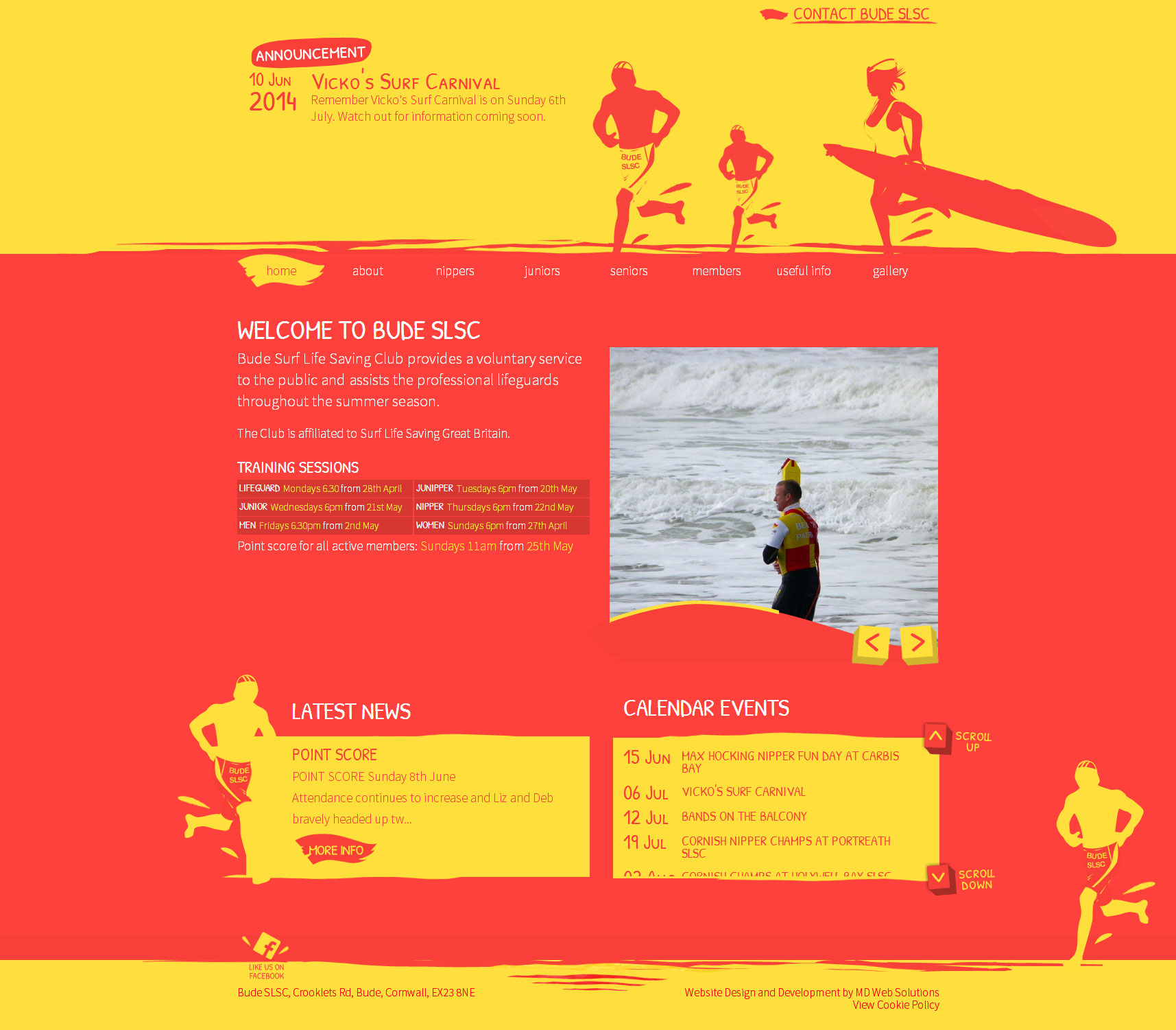Website Design and Development for Bude Surf Life Saving Club in Cornwall