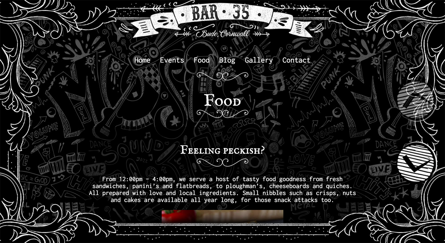 Website Design for Bar 35 in Bude, Cornwall