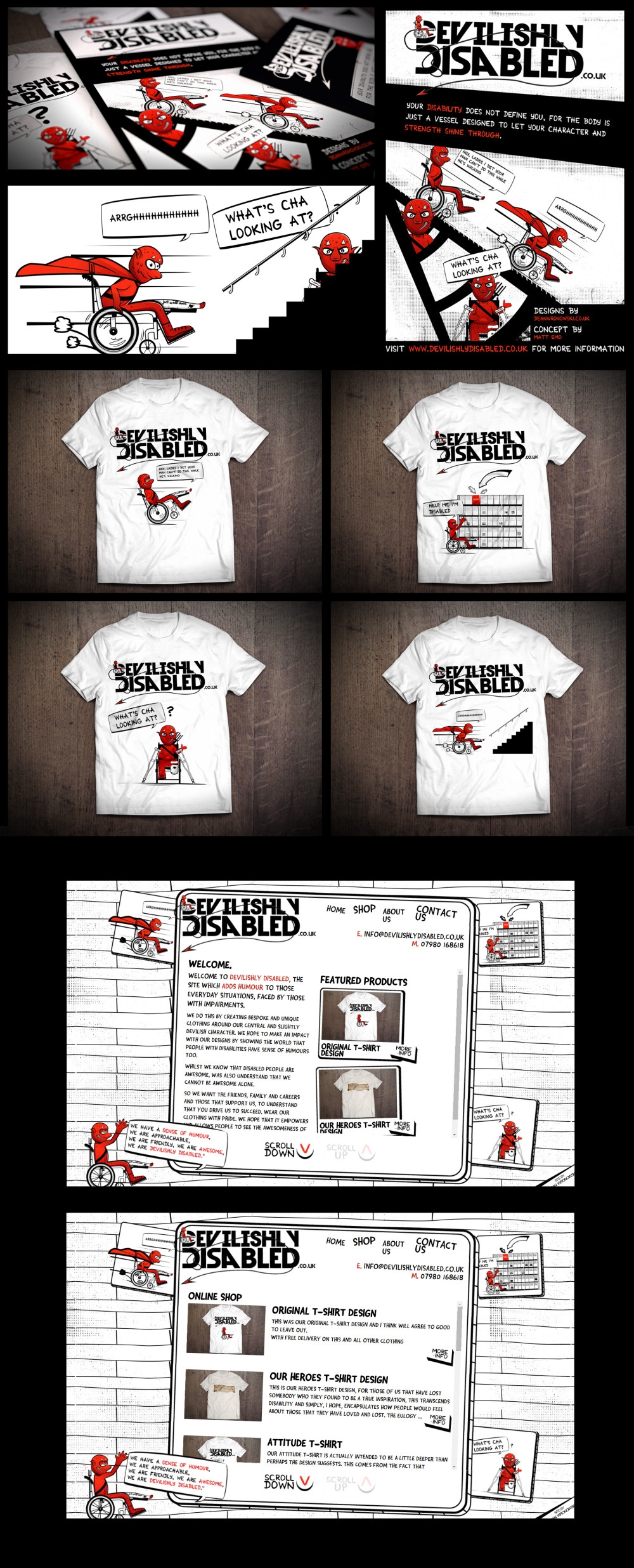 Character Illustrations and Website Design For Devilishly Disabled