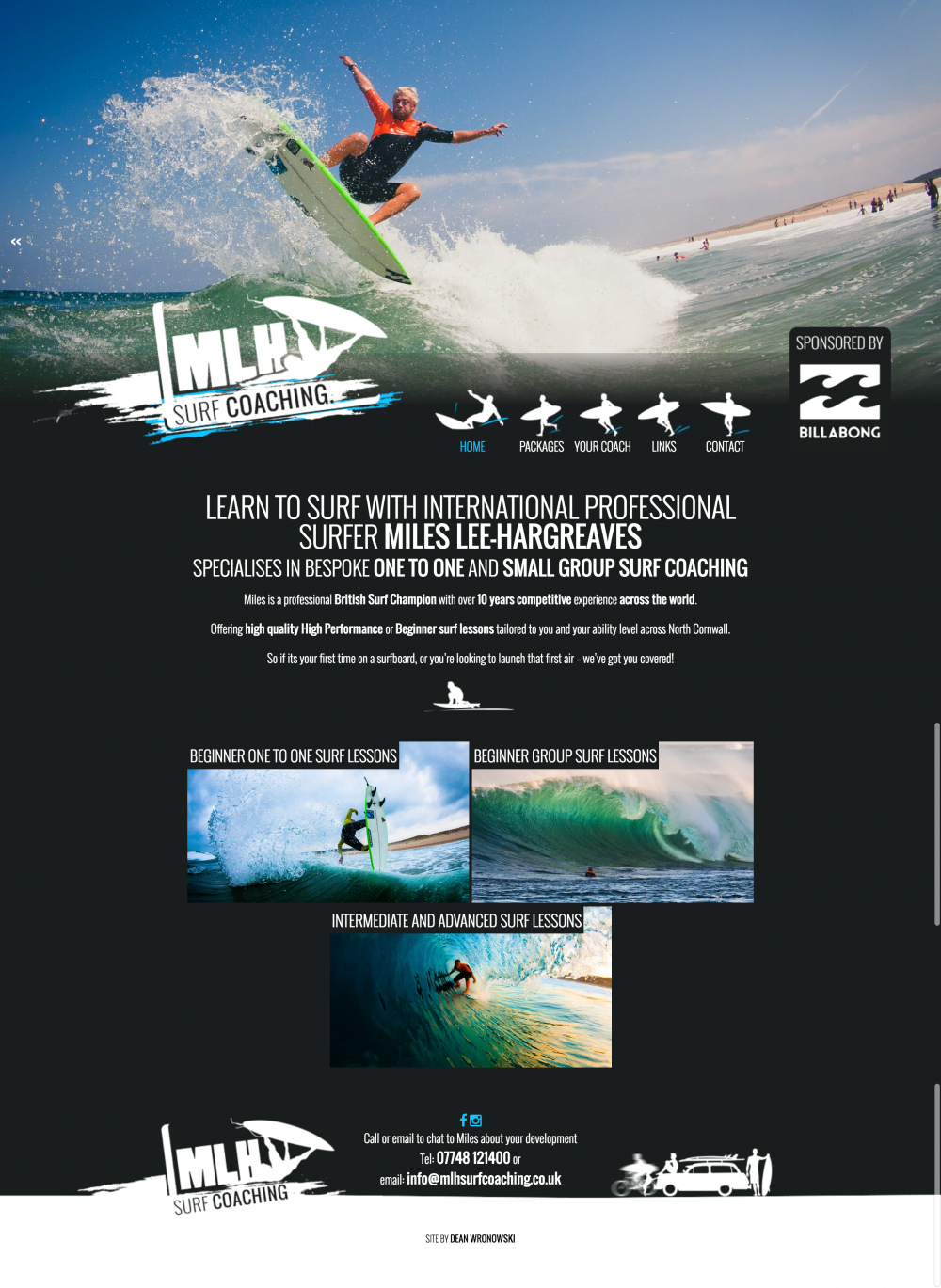 Website Design for International Surfer in Cornwall
